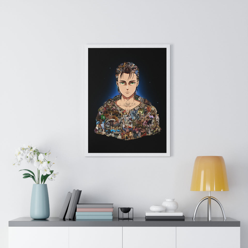 EREN YEAGER COLOR FRAMED POSTER EREN YEAGER COLOR FRAMED POSTER