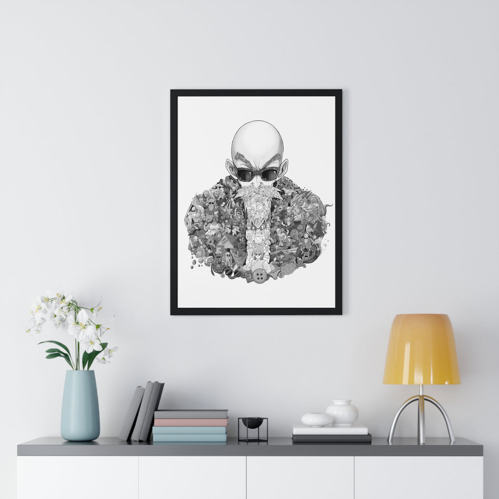 MASTER ROSHI BLACK & WHITE FRAMED POSTER MASTER ROSHI BLACK & WHITE FRAMED POSTER