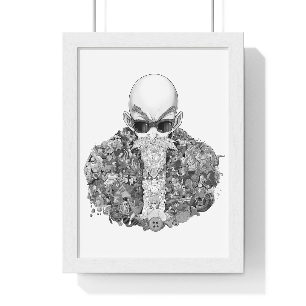 MASTER ROSHI BLACK & WHITE FRAMED POSTER MASTER ROSHI BLACK & WHITE FRAMED POSTER