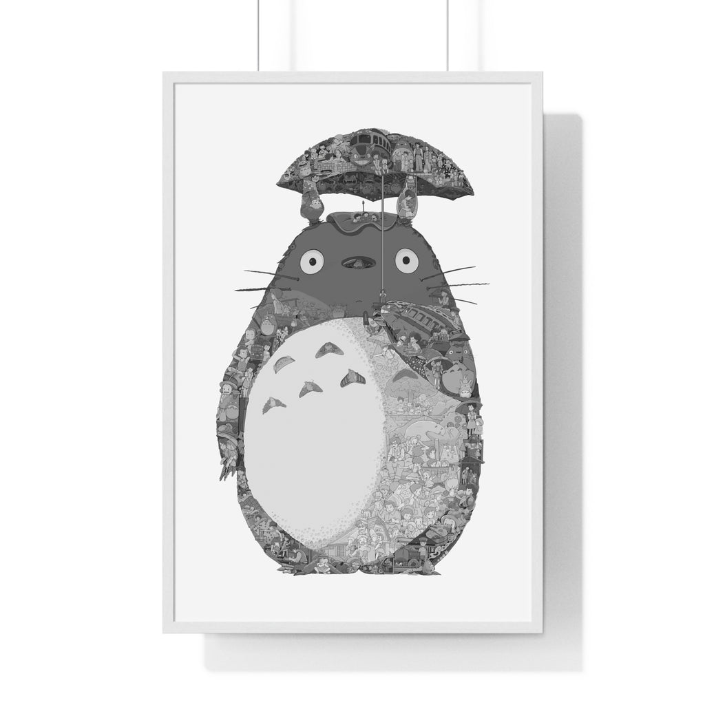 TOTORO BLACK & WHITE FRAMED POSTER TOTORO BLACK & WHITE FRAMED POSTER