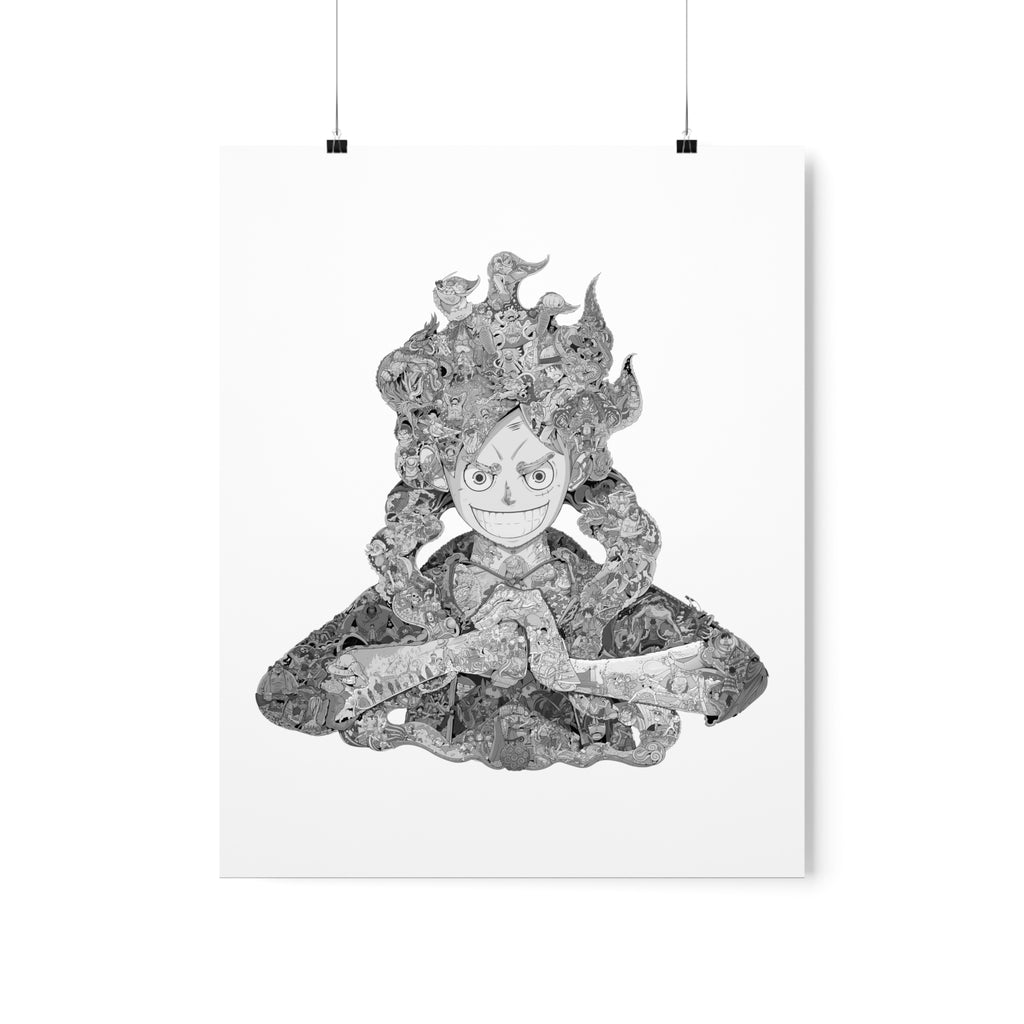LUFFY GEAR 5 BLACK & WHITE POSTER LUFFY GEAR 5 BLACK & WHITE POSTER