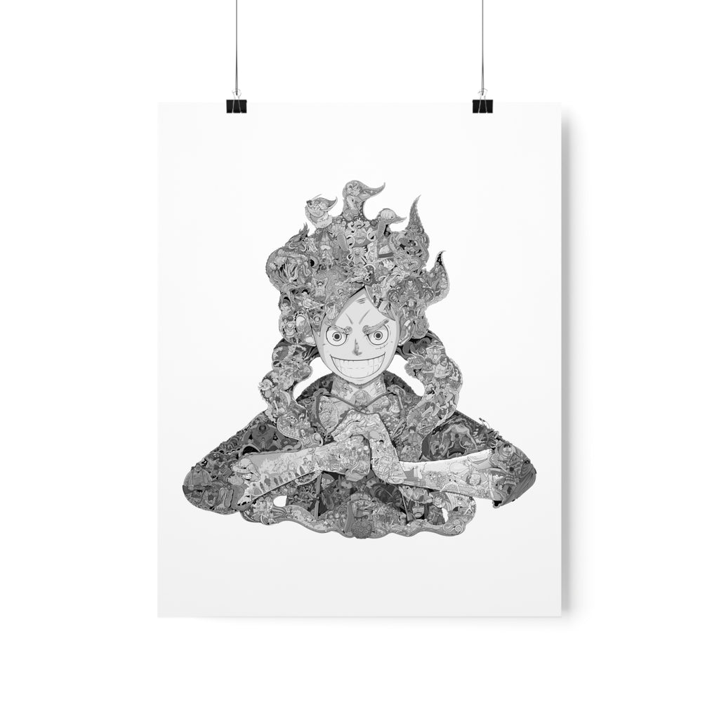 LUFFY GEAR 5 BLACK & WHITE POSTER LUFFY GEAR 5 BLACK & WHITE POSTER