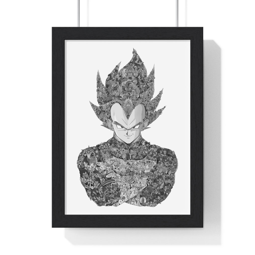 VEGETA (WITH STORY) BLACK & WHITE FRAMED POSTER VEGETA (WITH STORY) BLACK & WHITE FRAMED POSTER