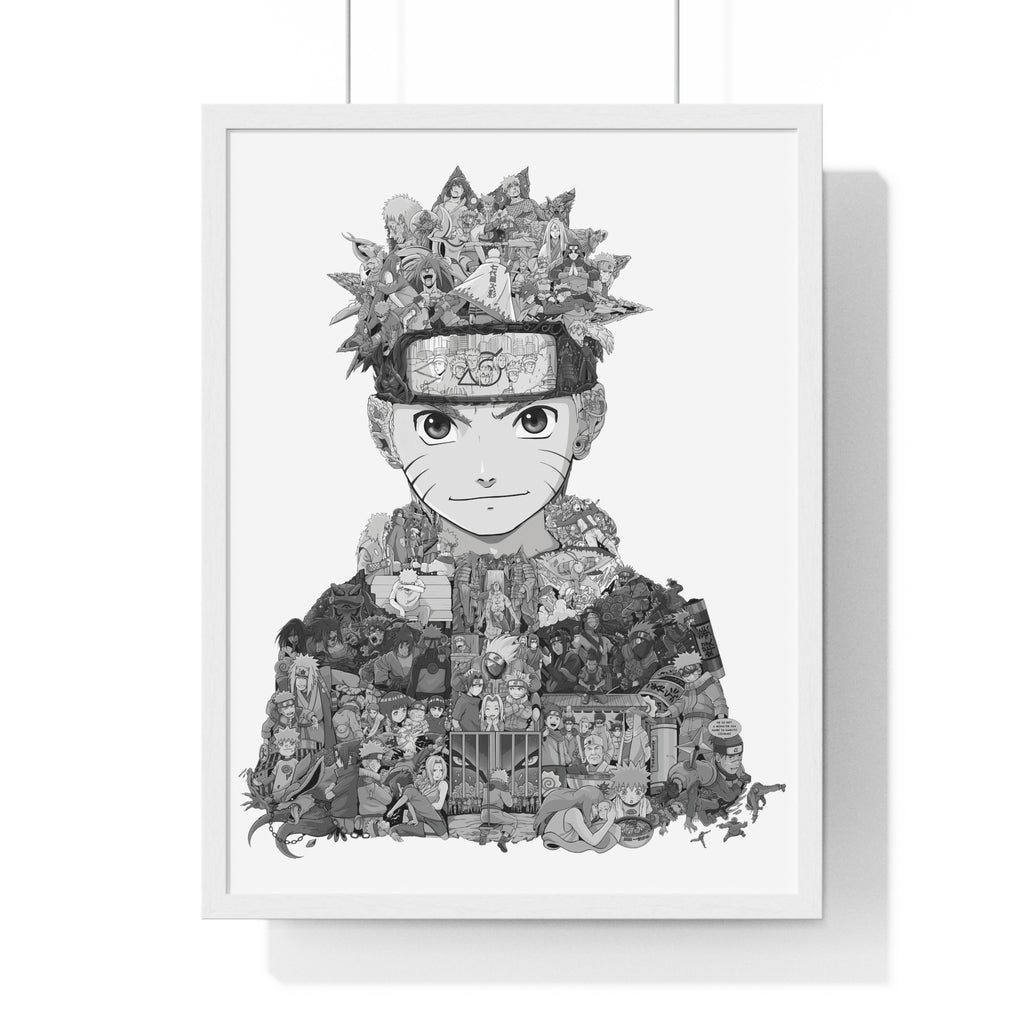 KID NARUTO BLACK & WHITE FRAMED POSTER KID NARUTO BLACK & WHITE FRAMED POSTER