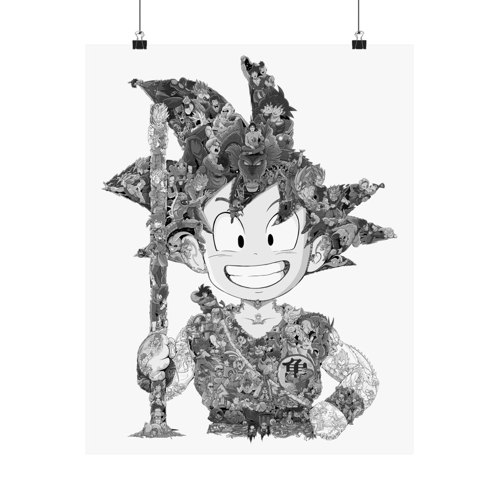 KID GOKU BLACK & WHITE POSTER KID GOKU BLACK & WHITE POSTER