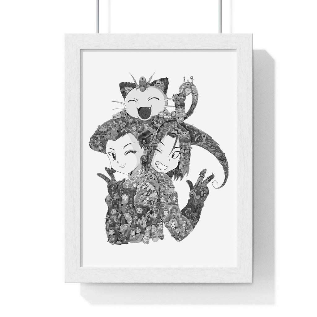 TEAM ROCKET BLACK & WHITE FRAMED POSTER TEAM ROCKET BLACK & WHITE FRAMED POSTER