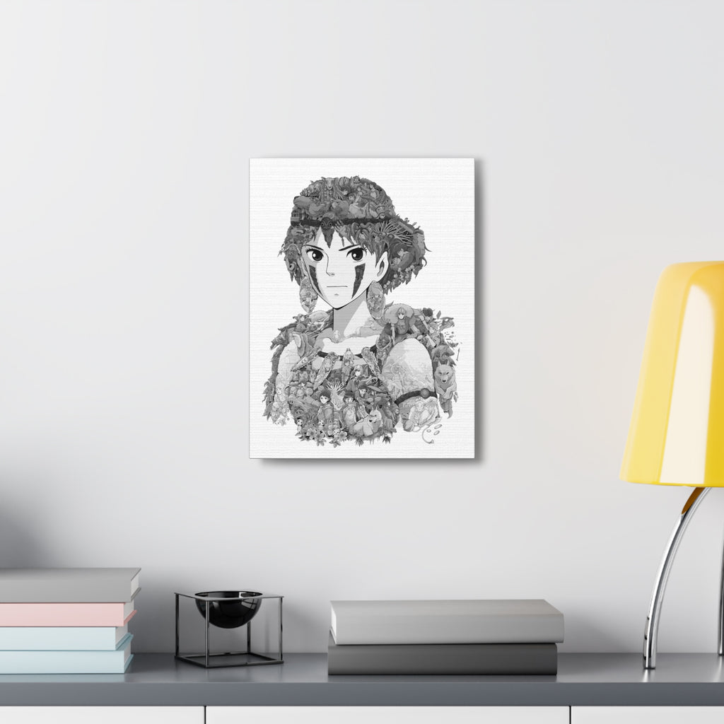 PRINCESS MONONOKE BLACK & WHITE CANVAS PRINCESS MONONOKE BLACK & WHITE CANVAS