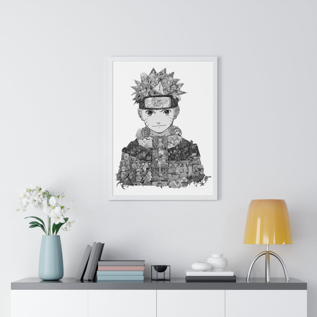 KID NARUTO BLACK & WHITE FRAMED POSTER KID NARUTO BLACK & WHITE FRAMED POSTER