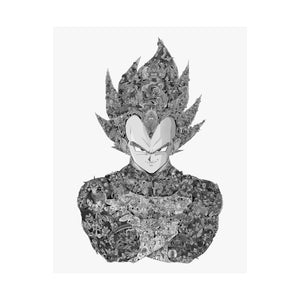 VEGETA (WITH STORY) BLACK & WHITE POSTER VEGETA (WITH STORY) BLACK & WHITE POSTER