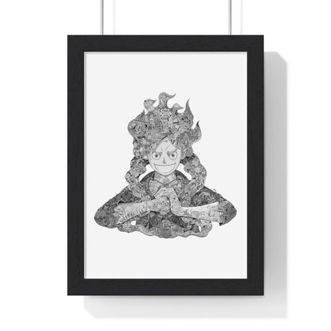 LUFFY GEAR 5 BLACK & WHITE FRAMED POSTER LUFFY GEAR 5 BLACK & WHITE FRAMED POSTER