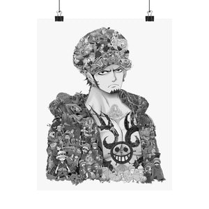 TRAFALGAR LAW BLACK & WHITE POSTER TRAFALGAR LAW BLACK & WHITE POSTER