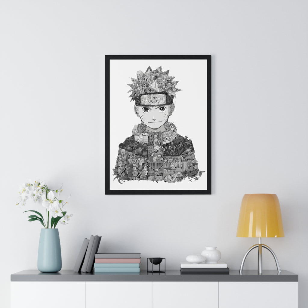 KID NARUTO BLACK & WHITE FRAMED POSTER KID NARUTO BLACK & WHITE FRAMED POSTER