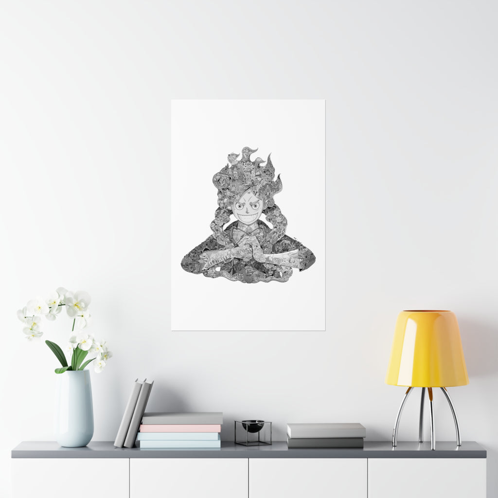 LUFFY GEAR 5 BLACK & WHITE POSTER LUFFY GEAR 5 BLACK & WHITE POSTER
