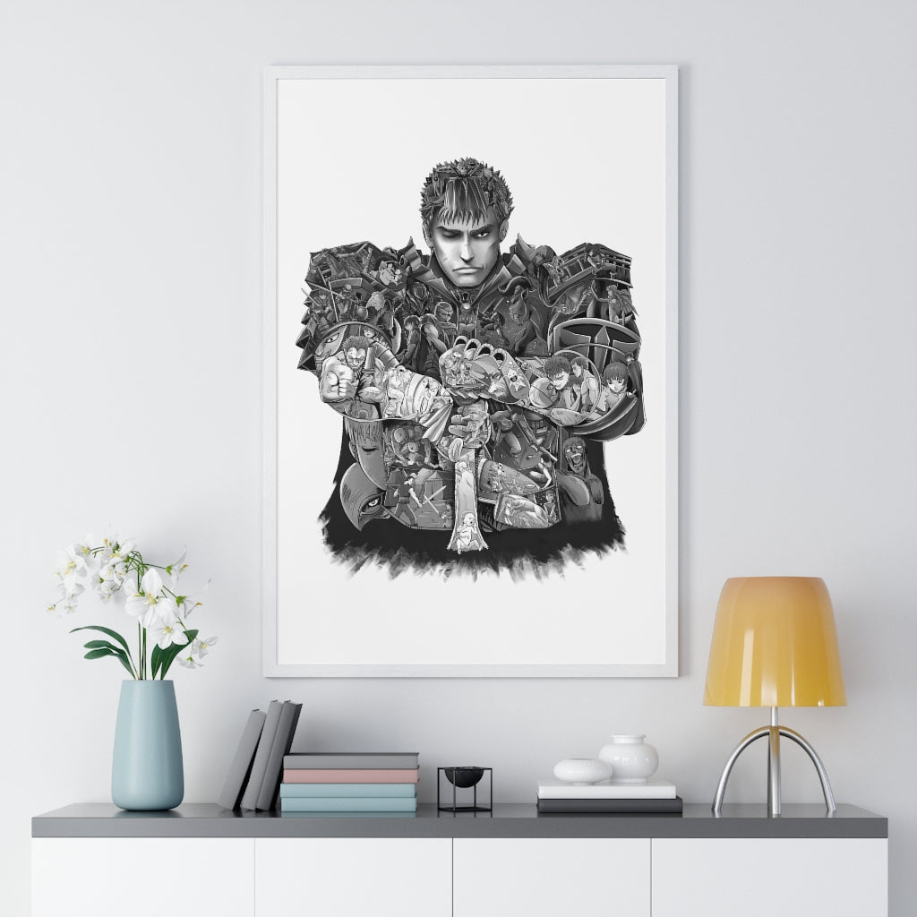 GUTS BLACK & WHITE FRAMED POSTER GUTS BLACK & WHITE FRAMED POSTER