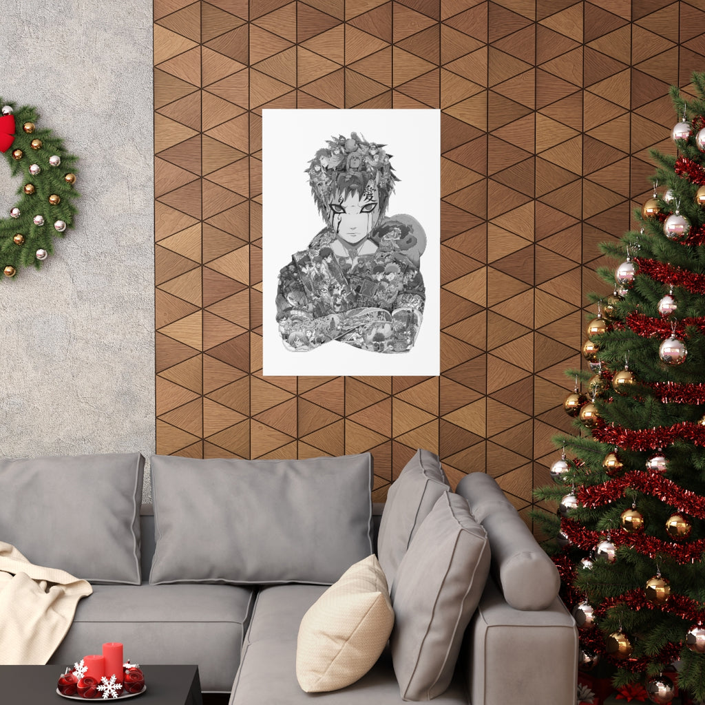 GAARA BLACK & WHITE POSTER GAARA BLACK & WHITE POSTER