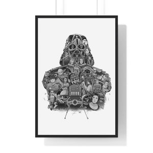 DARTH VADER BLACK & WHITE FRAMED POSTER DARTH VADER BLACK & WHITE FRAMED POSTER