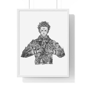 SUKUNA BLACK & WHITE FRAMED POSTER SUKUNA BLACK & WHITE FRAMED POSTER