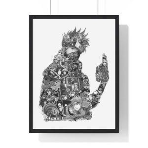 KAKASHI BLACK & WHITE FRAMED POSTER KAKASHI BLACK & WHITE FRAMED POSTER