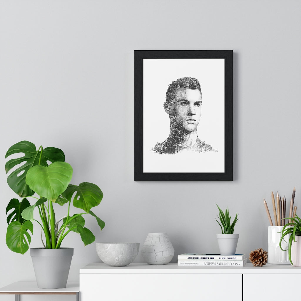 RONALDO BLACK & WHITE FRAMED POSTER RONALDO BLACK & WHITE FRAMED POSTER