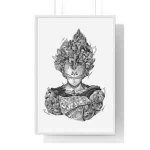 VEGETA BLACK & WHITE FRAMED POSTER VEGETA BLACK & WHITE FRAMED POSTER