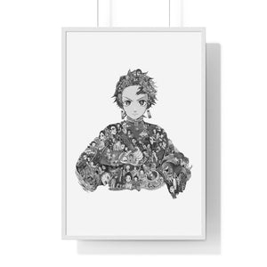 TANRJIO BLACK & WHITE FRAMED POSTER TANRJIO BLACK & WHITE FRAMED POSTER