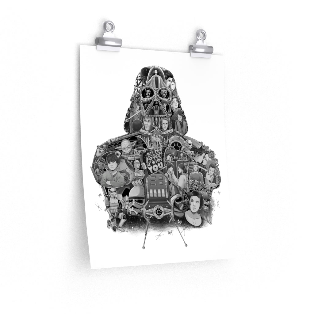 DARTH VADER BLACK & WHITE POSTER DARTH VADER BLACK & WHITE POSTER