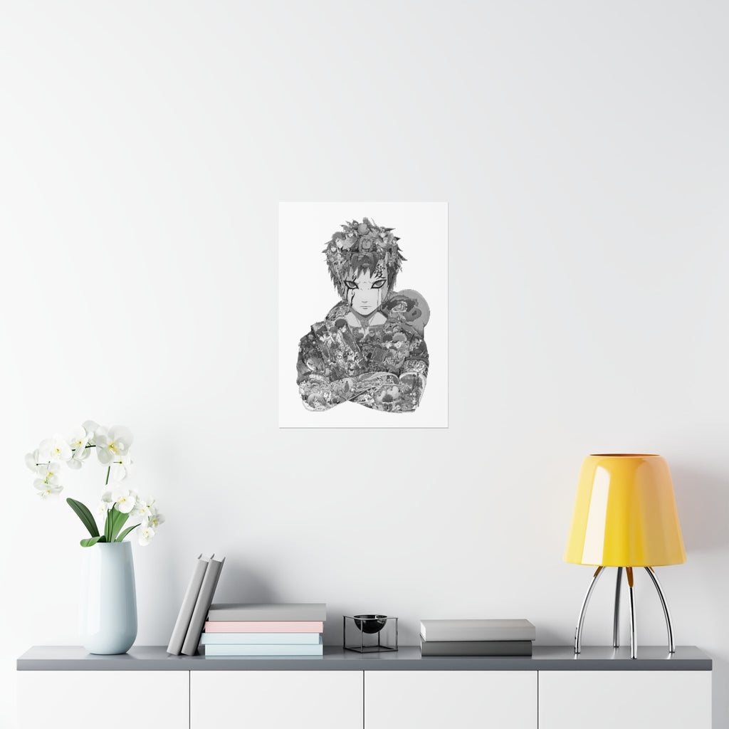 GAARA BLACK & WHITE POSTER GAARA BLACK & WHITE POSTER