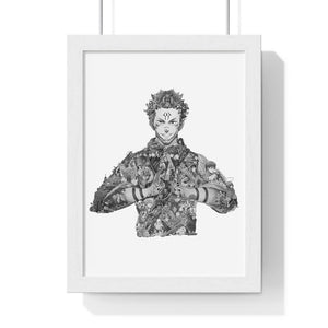SUKUNA BLACK & WHITE FRAMED POSTER SUKUNA BLACK & WHITE FRAMED POSTER