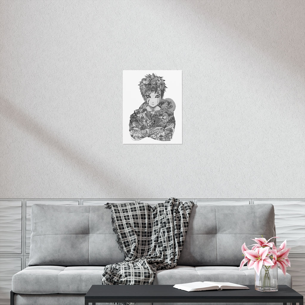 GAARA BLACK & WHITE POSTER GAARA BLACK & WHITE POSTER