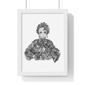 TANRJIO BLACK & WHITE FRAMED POSTER TANRJIO BLACK & WHITE FRAMED POSTER