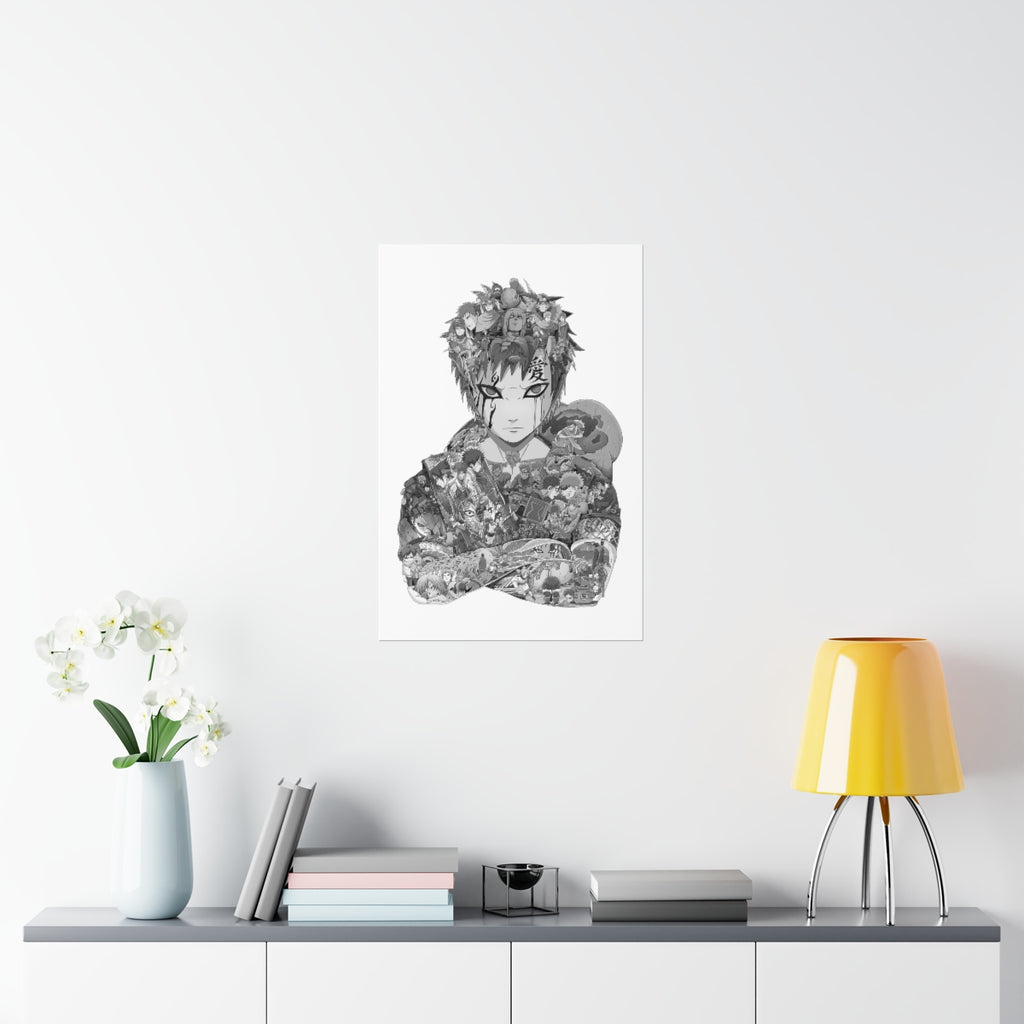 GAARA BLACK & WHITE POSTER GAARA BLACK & WHITE POSTER