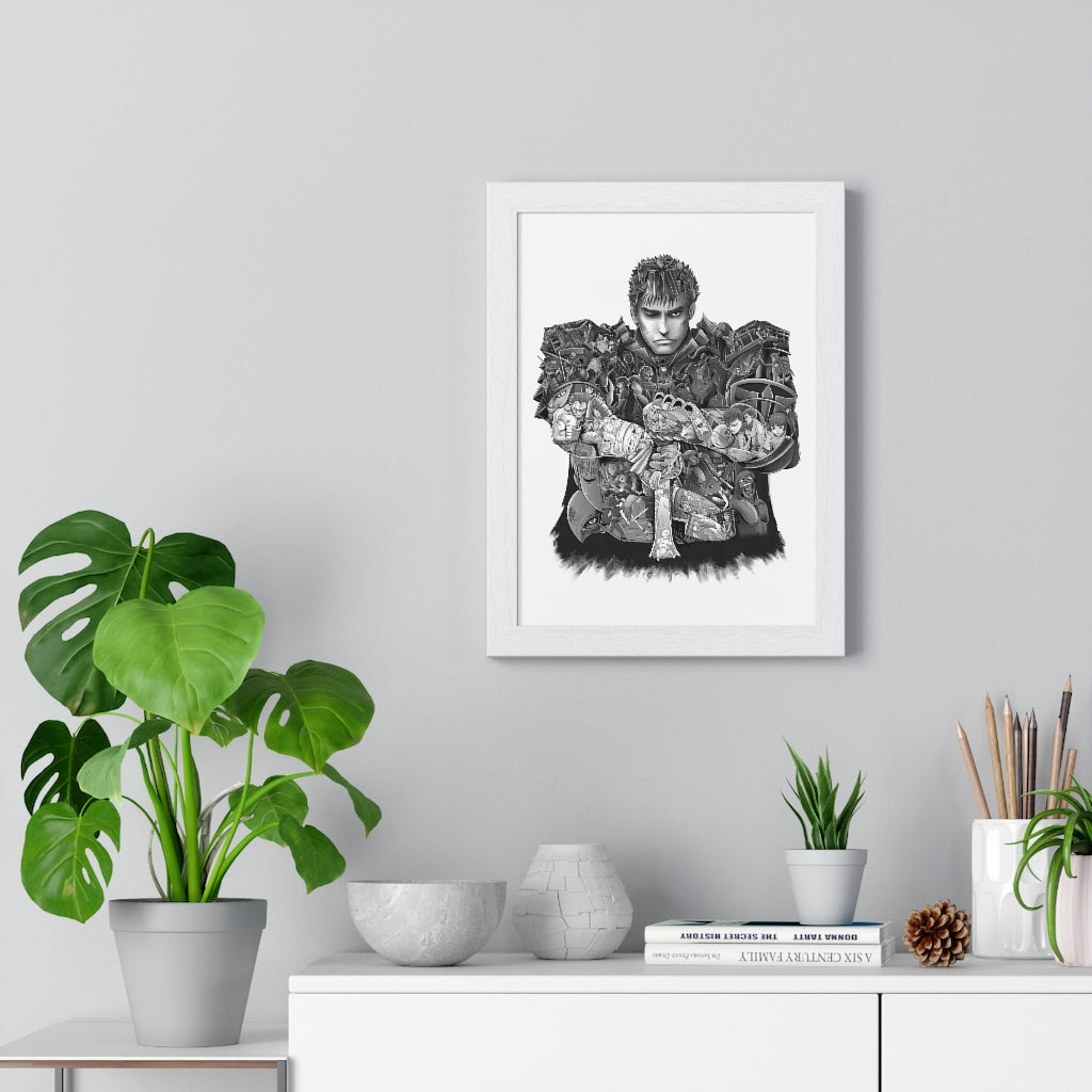 GUTS BLACK & WHITE FRAMED POSTER GUTS BLACK & WHITE FRAMED POSTER