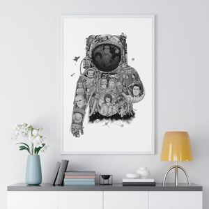 ASTRONAUT BLACK & WHITE FRAMED POSTER ASTRONAUT BLACK & WHITE FRAMED POSTER