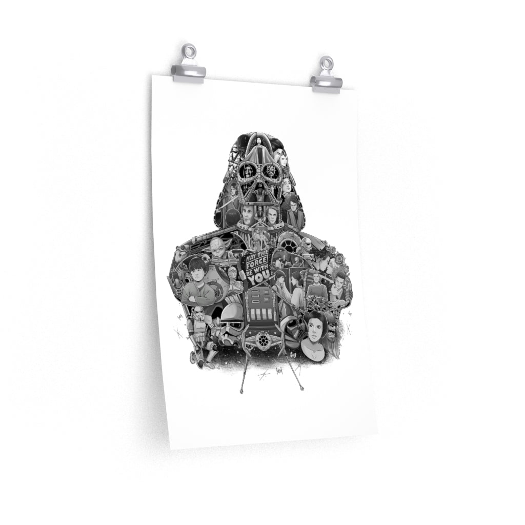 DARTH VADER BLACK & WHITE POSTER DARTH VADER BLACK & WHITE POSTER