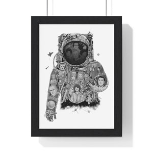 ASTRONAUT BLACK & WHITE FRAMED POSTER ASTRONAUT BLACK & WHITE FRAMED POSTER