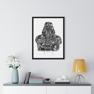 DARTH VADER BLACK & WHITE FRAMED POSTER DARTH VADER BLACK & WHITE FRAMED POSTER