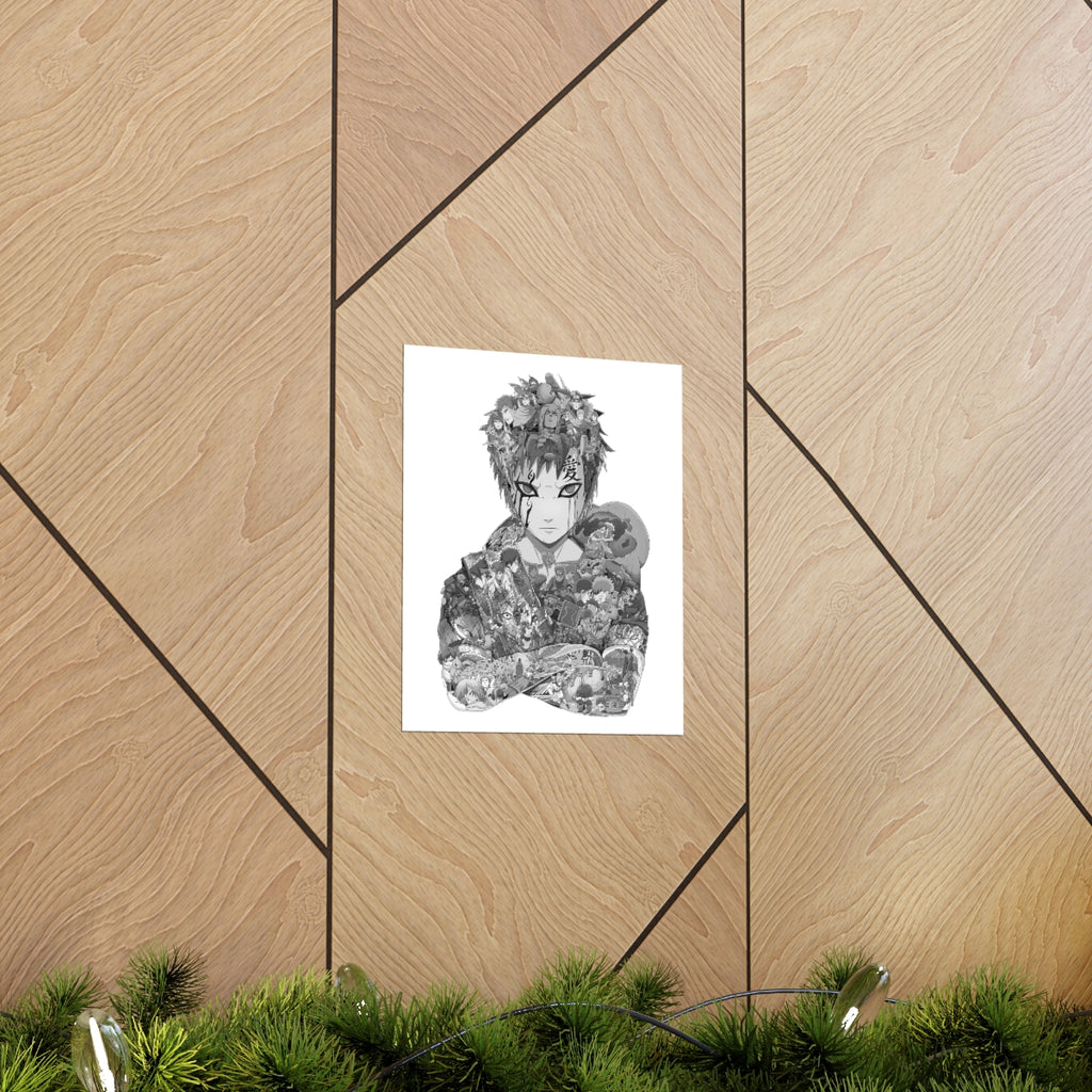 GAARA BLACK & WHITE POSTER GAARA BLACK & WHITE POSTER