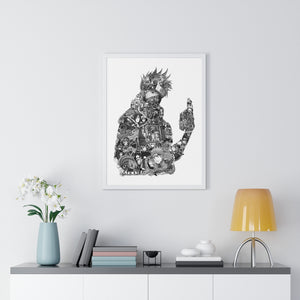 KAKASHI BLACK & WHITE FRAMED POSTER KAKASHI BLACK & WHITE FRAMED POSTER