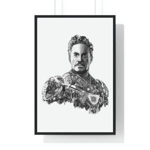 IRON MAN BLACK & WHITE FRAMED POSTER IRON MAN BLACK & WHITE FRAMED POSTER