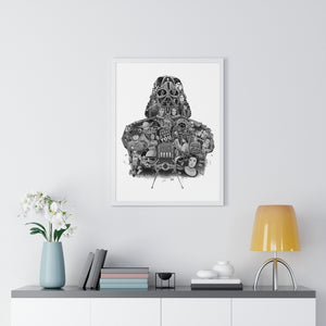 DARTH VADER BLACK & WHITE FRAMED POSTER DARTH VADER BLACK & WHITE FRAMED POSTER