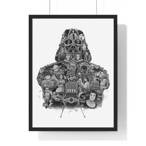 DARTH VADER BLACK & WHITE FRAMED POSTER DARTH VADER BLACK & WHITE FRAMED POSTER