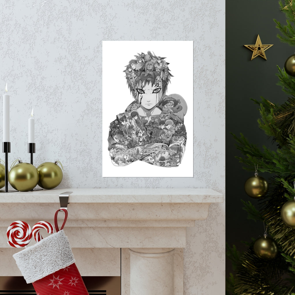 GAARA BLACK & WHITE POSTER GAARA BLACK & WHITE POSTER
