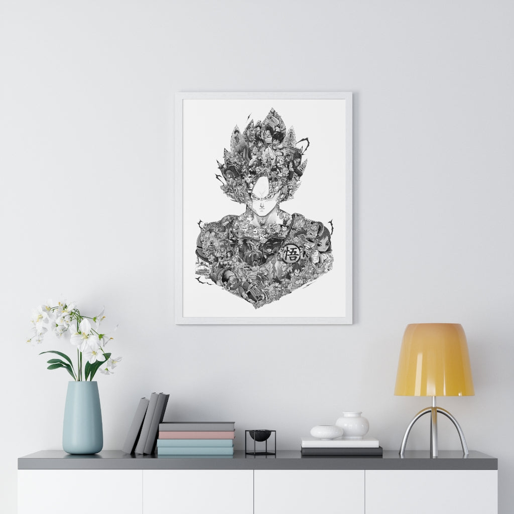 GOKU BLACK & WHITE FRAMED POSTER GOKU BLACK & WHITE FRAMED POSTER