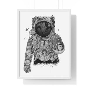ASTRONAUT BLACK & WHITE FRAMED POSTER ASTRONAUT BLACK & WHITE FRAMED POSTER