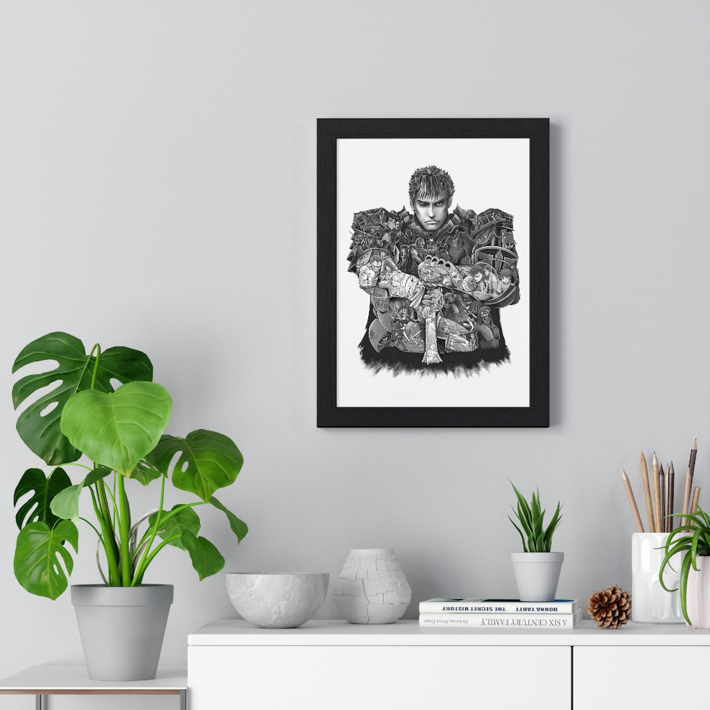 GUTS BLACK & WHITE FRAMED POSTER GUTS BLACK & WHITE FRAMED POSTER