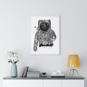 ASTRONAUT BLACK & WHITE FRAMED POSTER ASTRONAUT BLACK & WHITE FRAMED POSTER