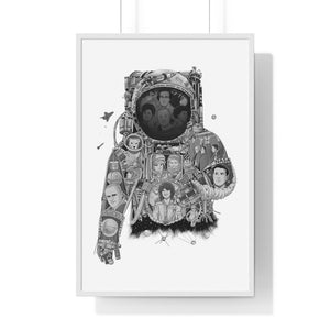 ASTRONAUT BLACK & WHITE FRAMED POSTER ASTRONAUT BLACK & WHITE FRAMED POSTER