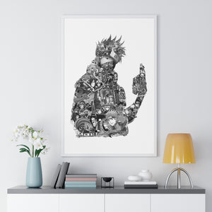 KAKASHI BLACK & WHITE FRAMED POSTER KAKASHI BLACK & WHITE FRAMED POSTER