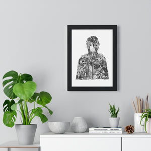 SASUKE BLACK & WHITE FRAMED POSTER SASUKE BLACK & WHITE FRAMED POSTER