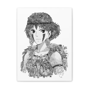 PRINCESS MONONOKE BLACK & WHITE CANVAS PRINCESS MONONOKE BLACK & WHITE CANVAS